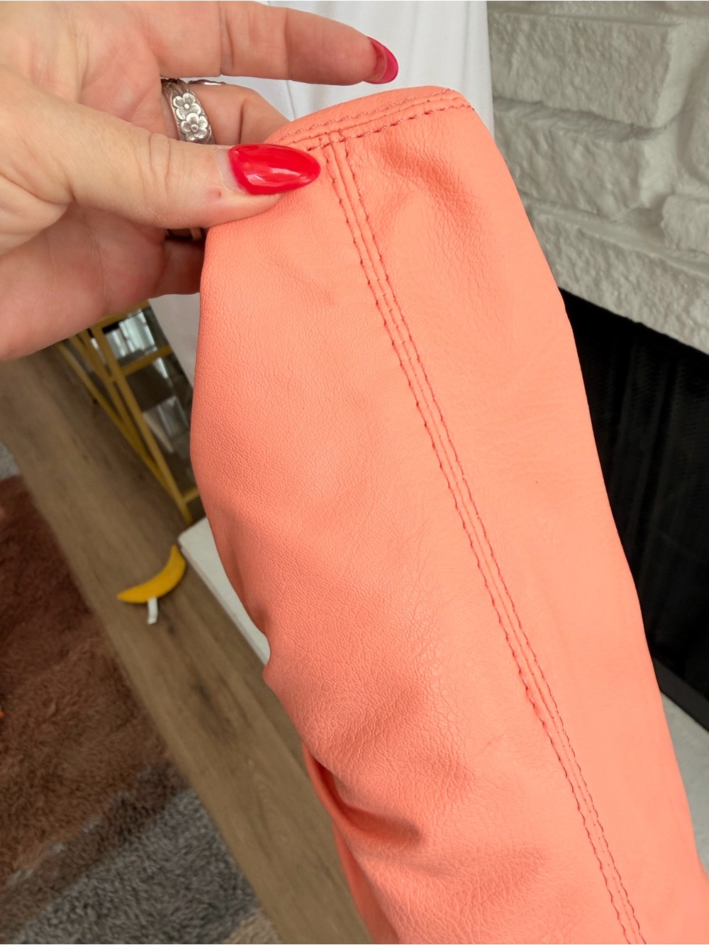 Calvin Klein Canna Coral Turnlock Ruched Shoulder Bag Retro Y2K - Picture 6 of 10